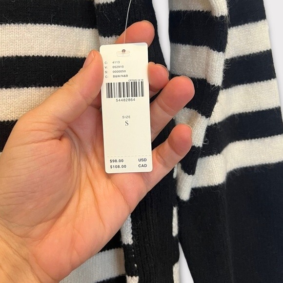 Anthropologie Rebekah Tunic Sweater Black and‎ White Stripe NWT Size Small - Picture 8 of 9